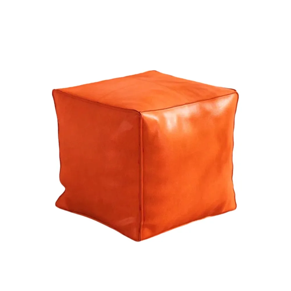 

Modern Non-Slip Storage Stool Waterproof No Fillings PU Leather Ottoman Large Capacity Thicken Unstuffed Cushion Cover Home