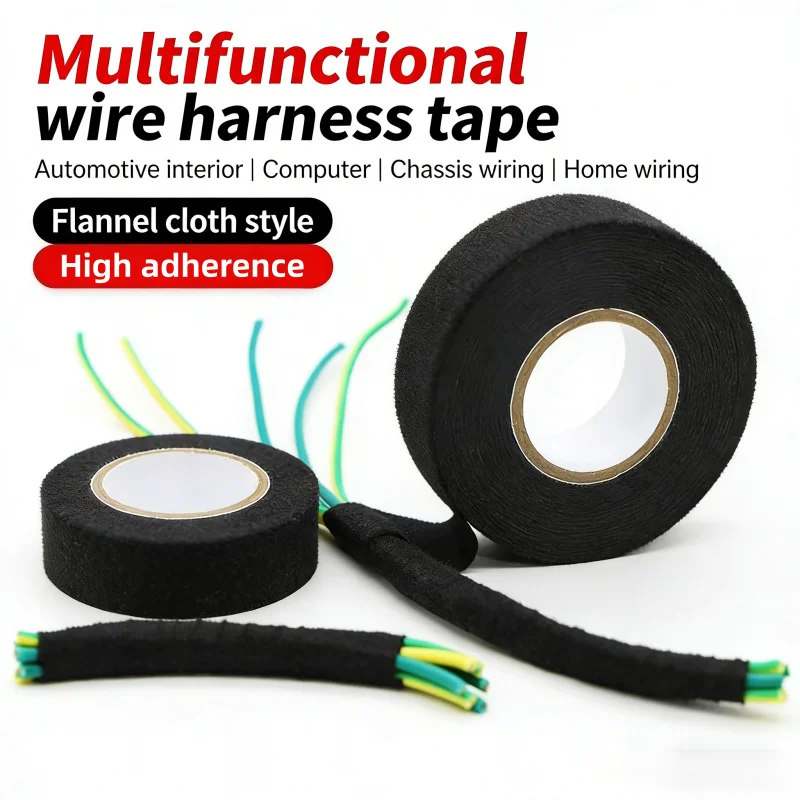 

Автомобильная изоляционная лента для жгутов проводов, звукоизоляционная, износостойкая, для организации проводки, 9мм/15мм/19мм/25мм, клейкая лента