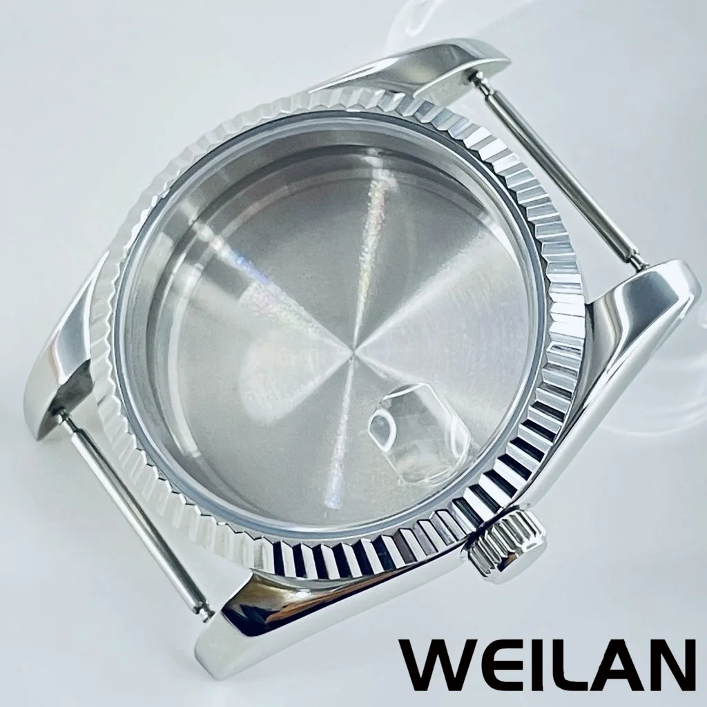 ANGLANG 36mm 40mm Silbrig NH34 NH35 NH36 NH38 NH39 NH70 NH72 ETA2824 PT5000 Uhrengehäuse Top Wasserdicht Saphir Crysta 4