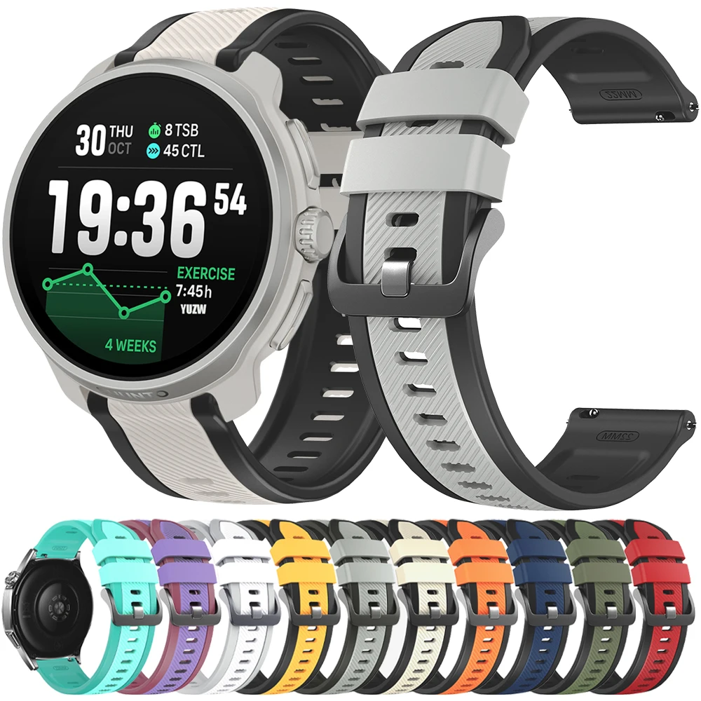 Zweifarbiges Silikonarmband 22 mm für Suunto RACE 2 S/Run/Ocean/Vertical Smartwatch Band für Suunto 5 9 Peak Pro Ersatzarmband