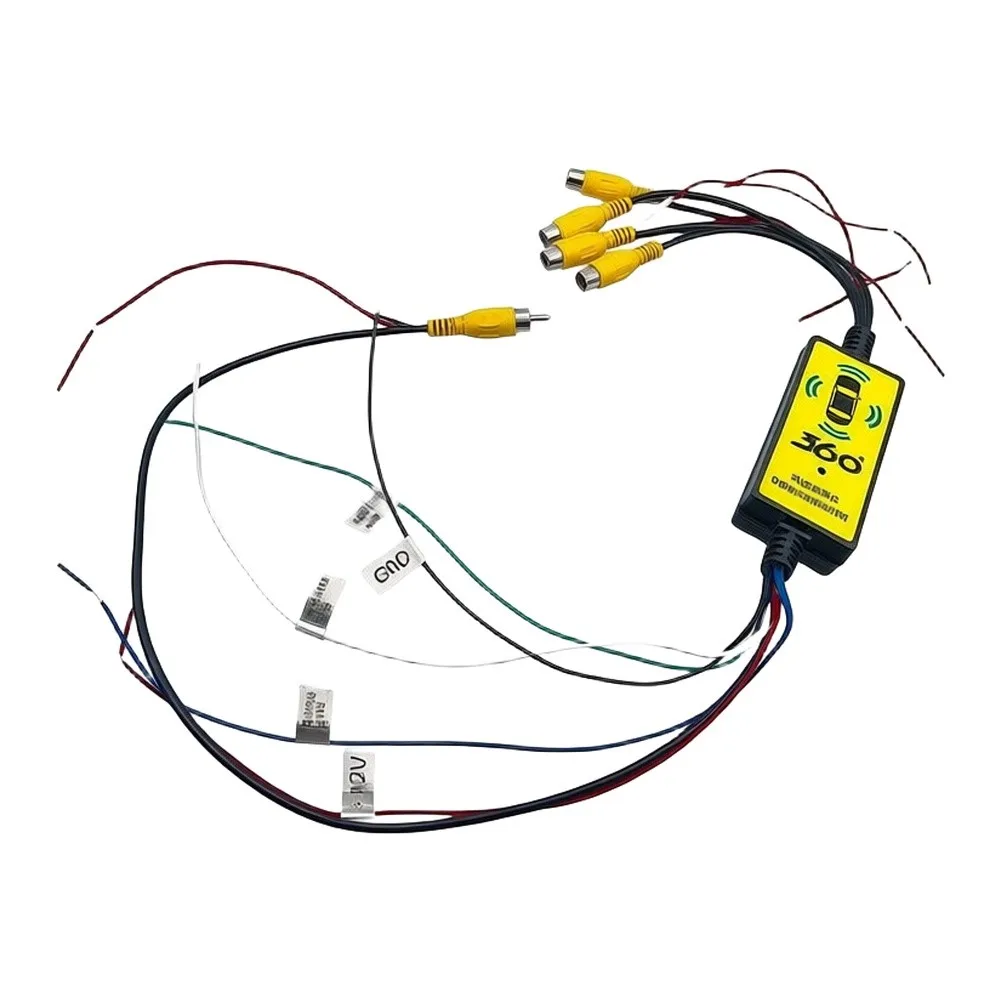 4-in-1 Camera Switching Module for 360 Degree Vehicle Monitoring System with Built-in Power Protection for 12V DC Applications