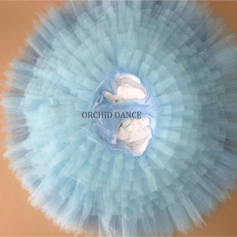 Profesjonalny, wysokiej jakości, niestandardowy rozmiar, jasnoniebieski, dziecięcy baletowy tutu