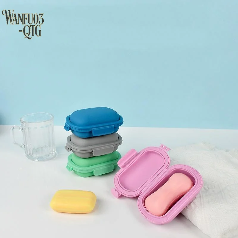 Hot Sale Travel Portable Flip Top Soap Dish With Lid-Leak Proof Bar Soap Container Flip Top Or Fold Flat For Travel Hotel
