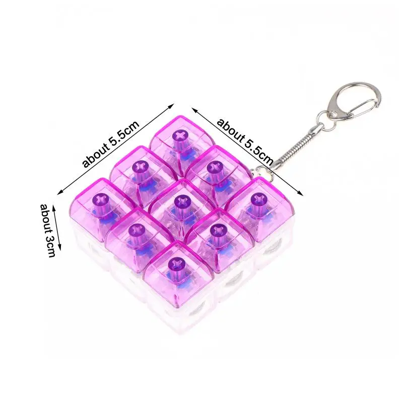 Geräuschloser Fidget-Stresskiller mit taktileen Tasten, transparenter Tastatur-ähnlicher Schlüsselanhänger für Ruhe – Detail 1