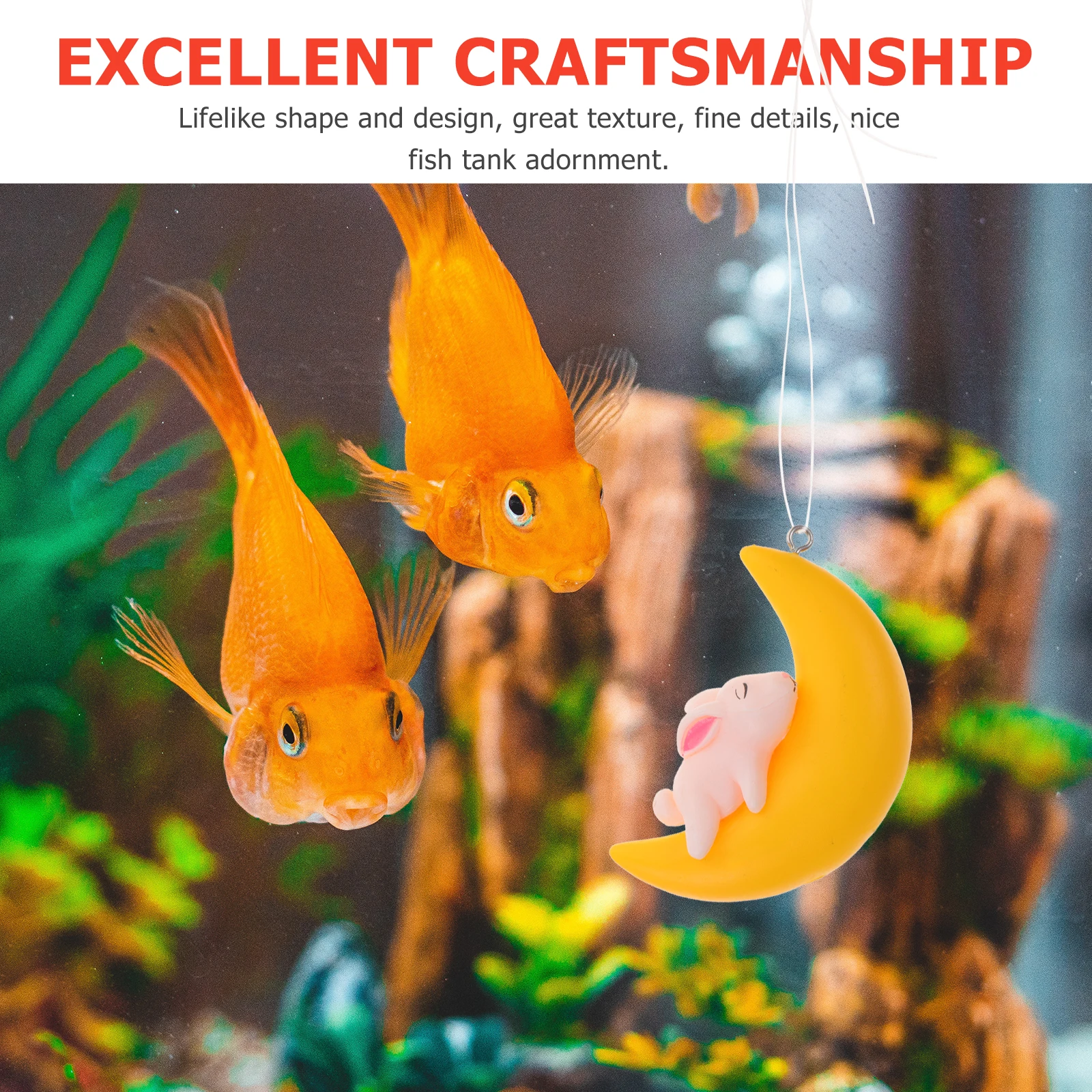 

2Pcs Moon Hanging Ornament Floating Fish Tank Decoration Realistic Aquarium Accessories Large Aquarium Decoration