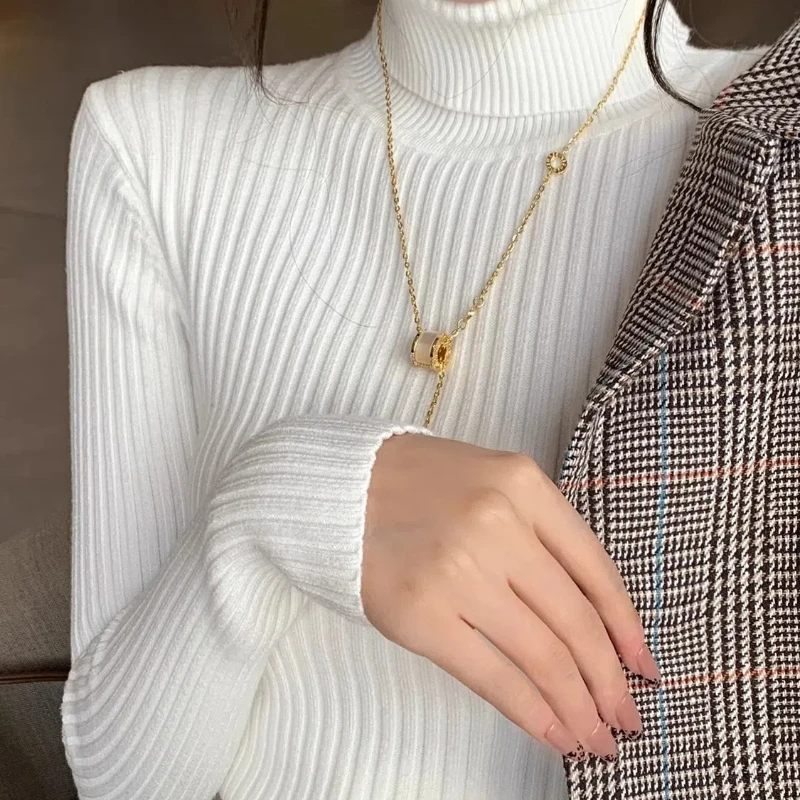 

Новая осенне-зимняя женская одежда, водолазка, однотонный свитер с длинными рукавами, повседневный пуловер, нижняя рубашка, трикотаж