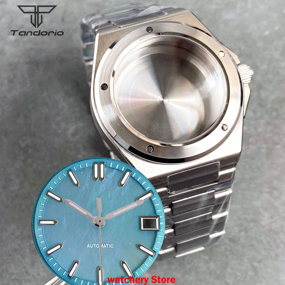 

New Arrival 40mm Watch Case MOP Black/Blue/White Dial 20ATM Sapphire Glass For NH35 NH36 Movement Watch Parts