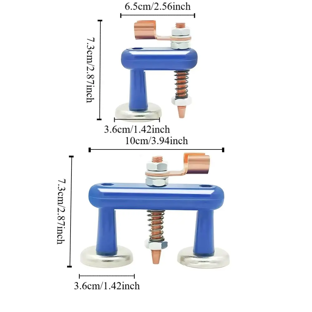 Penjepit Tanah Las Magnetik Kepala Magnet Tukang Las Listrik Tembaga Murni Berkepala Ganda/Tunggal Konduktif Terisolasi Panas