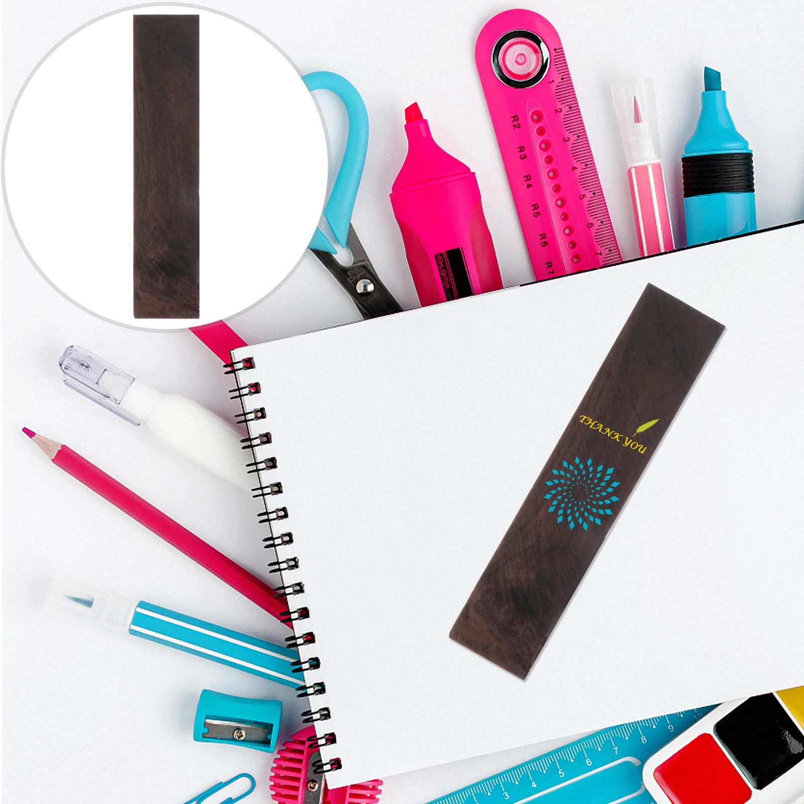 علامات مرجعية فارغة تسمية مواد ذاتية الصنع مجموعات رقائق الخشب طالب القهوة العملي