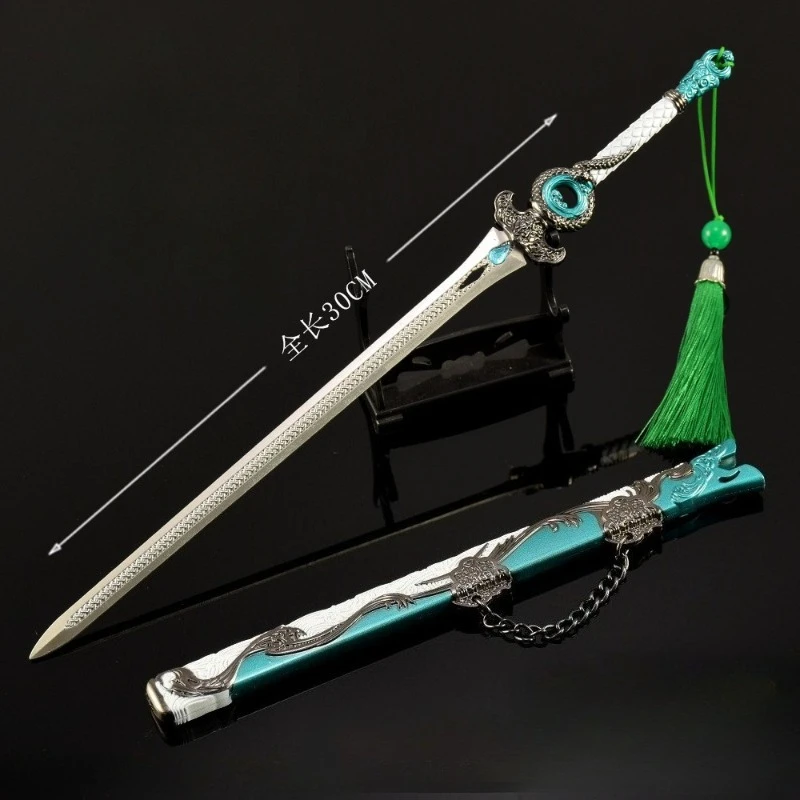 30CM/11.81in Where Winds Meets Gaming Peripherals Weapon Models Metal Crafts Ornaments Wandering Scales and Flying Waves Display