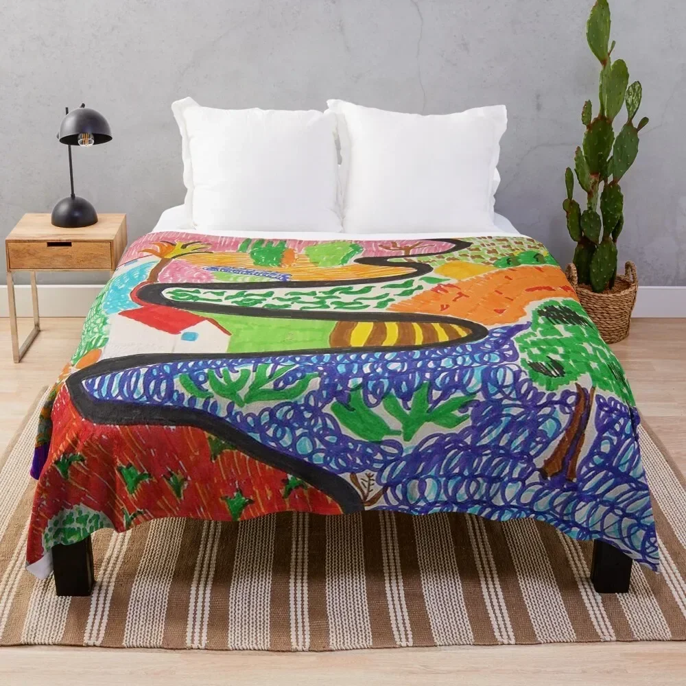 

David Hockney Throw Blanket Travel Size Cozy Blanket for Plane Train