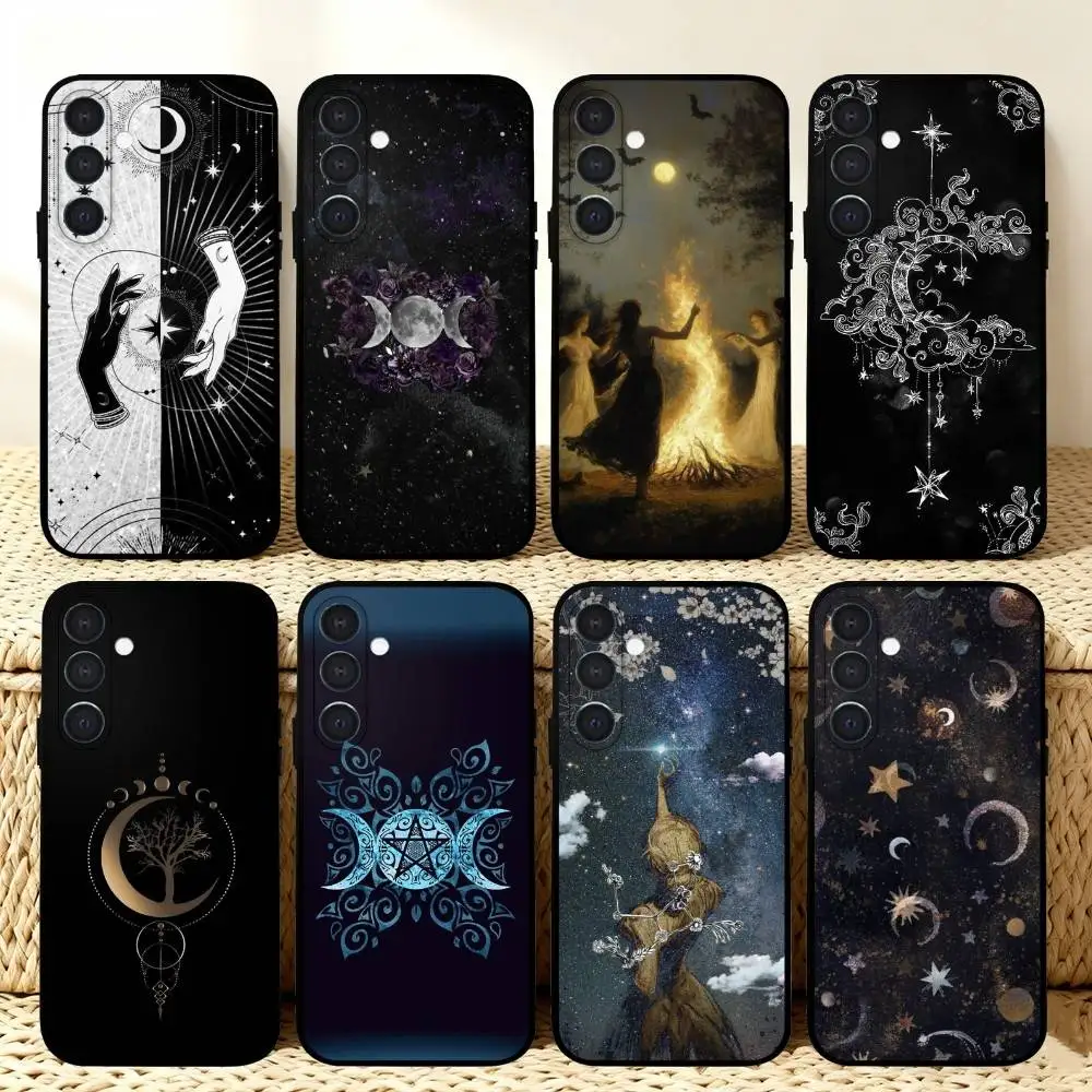 

O-Occult Witchcraft Moon Gothic Witch Phone Case For Samsung A73,72,71,53,52,51,22,91,80, Soft Black Cover