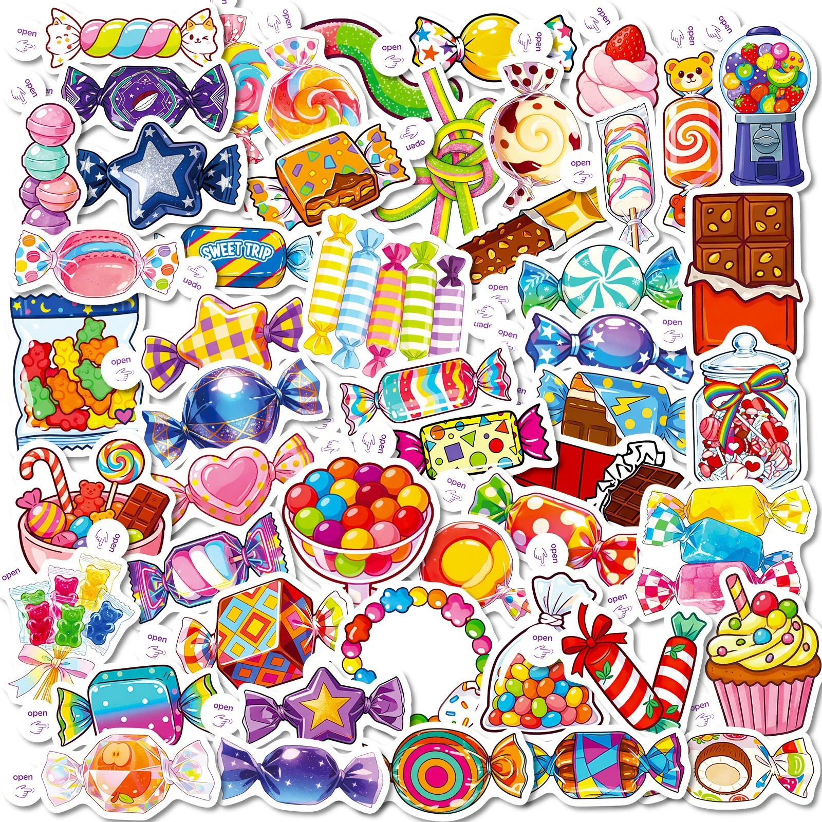 

10/50PCS Colorful Sweet Candy Graffiti Stickers Exquisite DIY Toys Secret for Bottle Scrapbook Travel Bag Aesthetic Decals