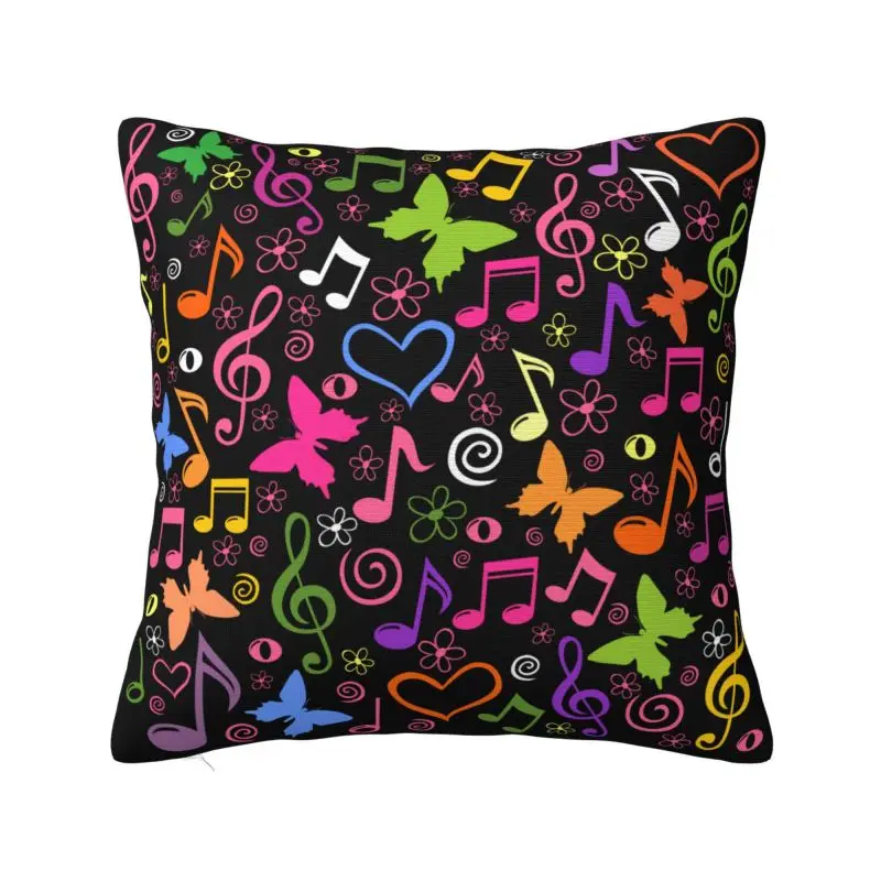 

Luxury Music Festival Musical Notes Cushion Covers 40x40cm Polyester Throw Pillow Case Sofa Chair Square Pillowcase Decoration