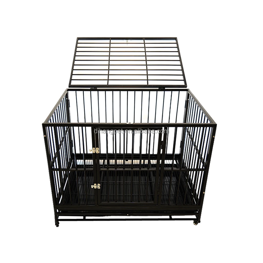 Prevent Pets From Escaping When Displaying square Tube Pet Cage Carts Easy-to-Assemble Portable Pet Gate Dog Transport Cage