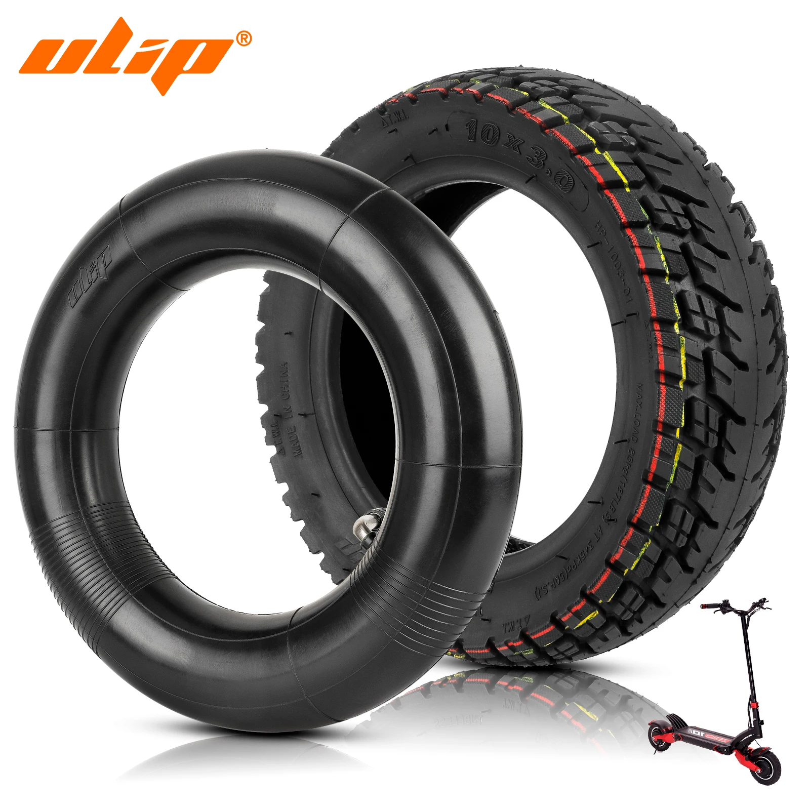 ULIP 10x3 Thicken Inner Tube & Tubeless Tyre Kit for Zero 10X/Kukirin M4/Kaabo/Dualtron E-Scooter with 10*3 255x80 80/65-6 Tires