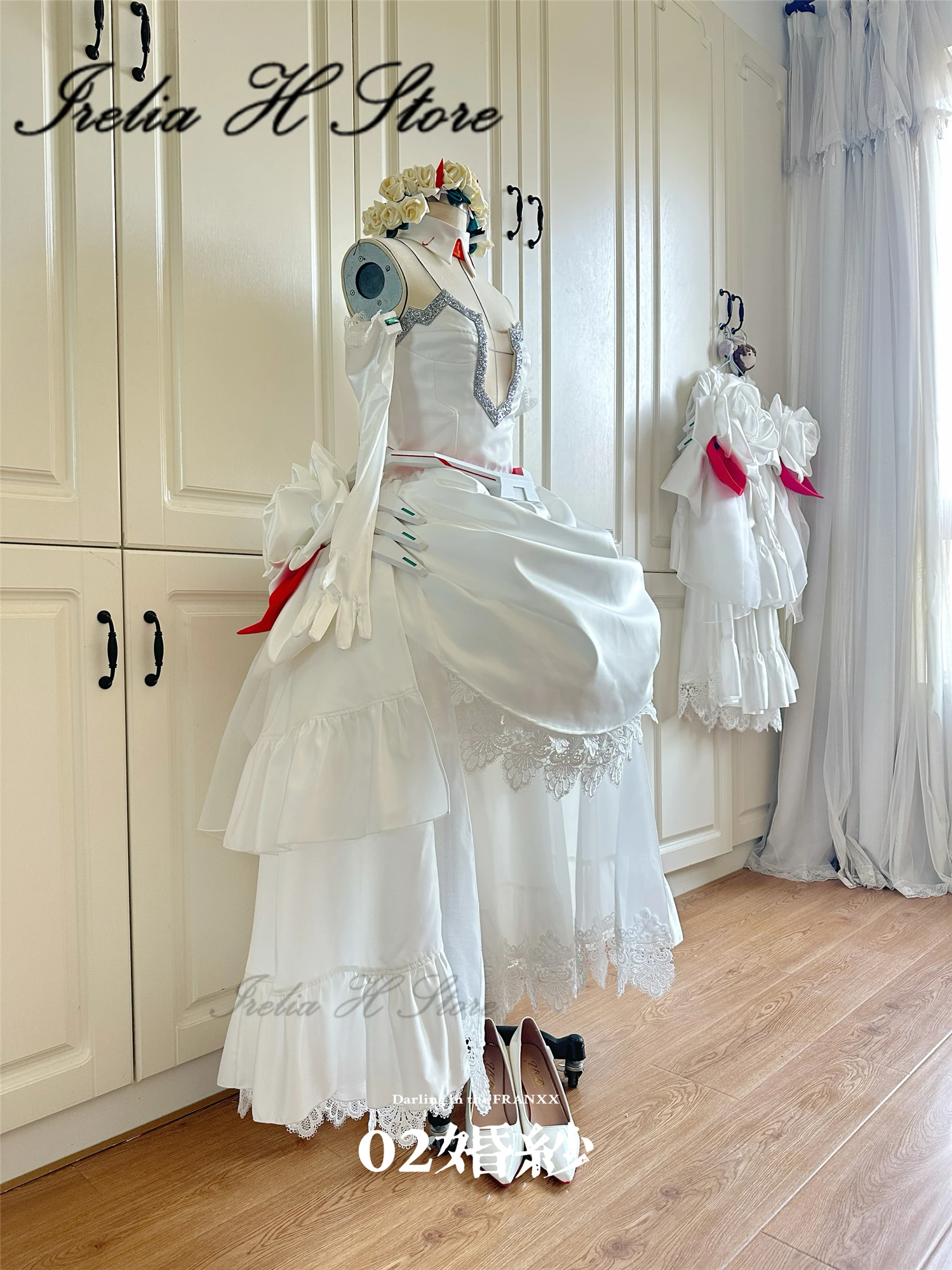 

Irelia H Store DARLING in the FRANKXX zero two 02 wedding dress cosplay costume women custom size made