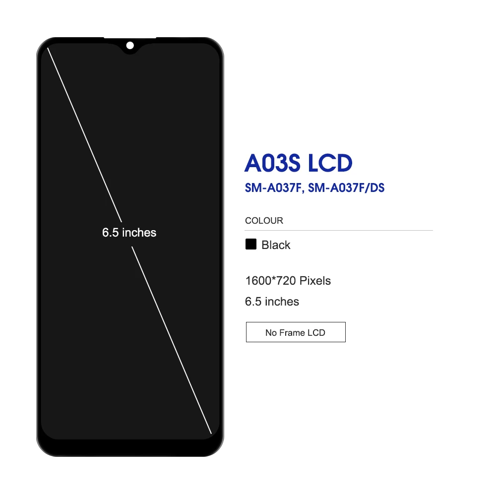 Écran tactile LCD avec châssis, pour Samsung A03s A0ino F A0ino M A0ino ineau, 6.5