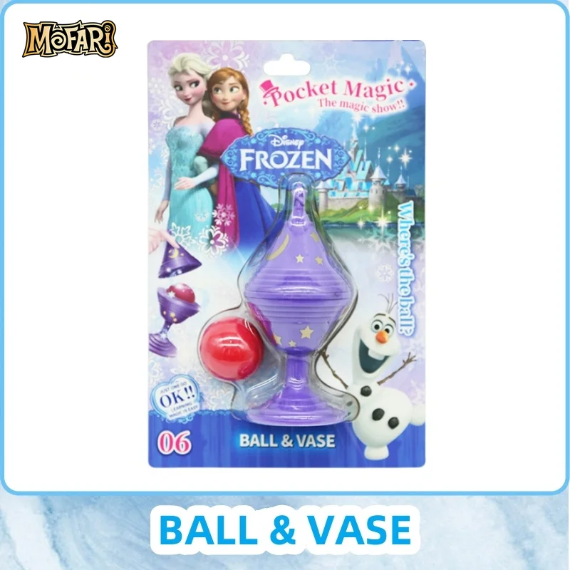 

Disney Magic Tricks FROZEN Elsa Cartoon Ball And Vase Set Magical Props Tricks Disappearing Ball Vase Funny Toy For Kids Gift