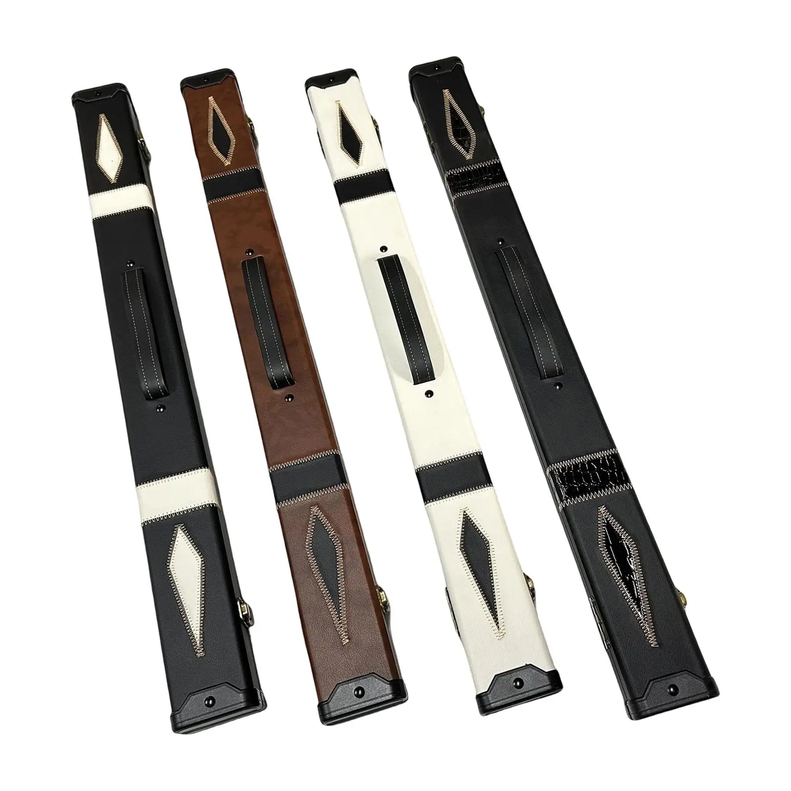 

Pool Pole Case Pool Cue Pole Box PU Leather Shockproof Dustproof Holds 1 Butt and 1 Shaft Protection Box