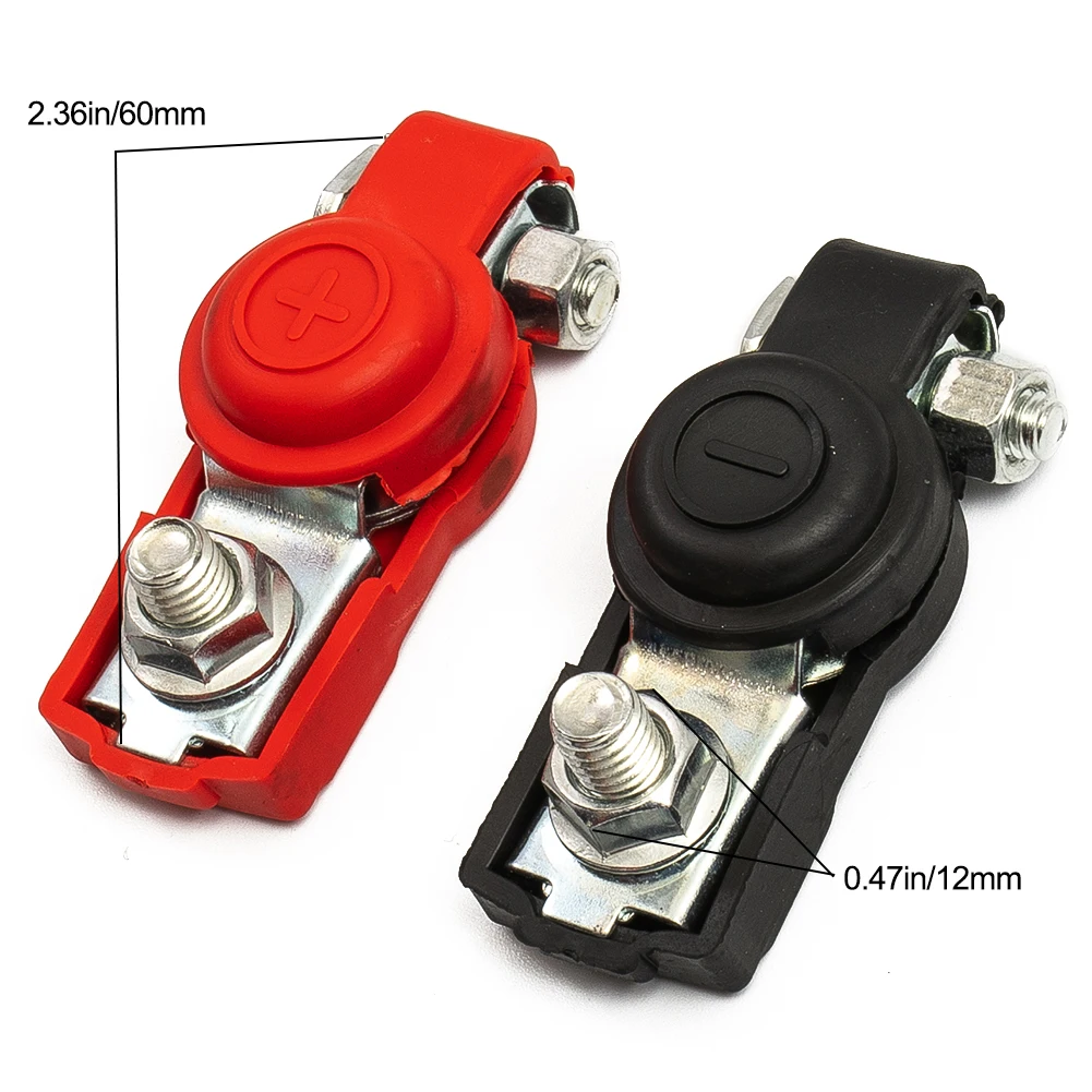2 Pcs Car Battery Terminal Connector Battery Quick-Release Battery Terminals Clamps Cap Clip Copper For Car Truck Caravan
