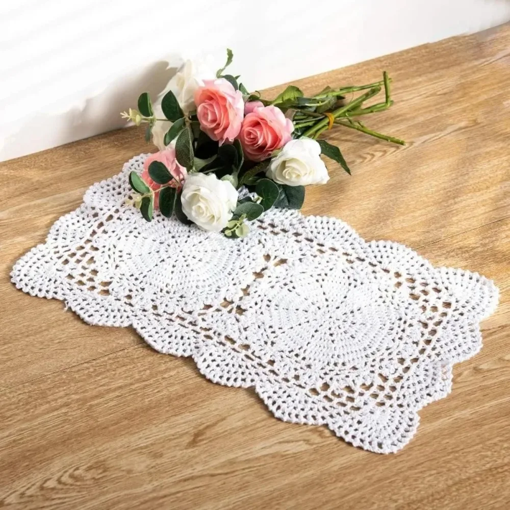 Kitchen Table Decoration Placemat Wedding Handmade Christmas Flower and Accessories New Cotton Table Place Mat Pad Cloth Crochet