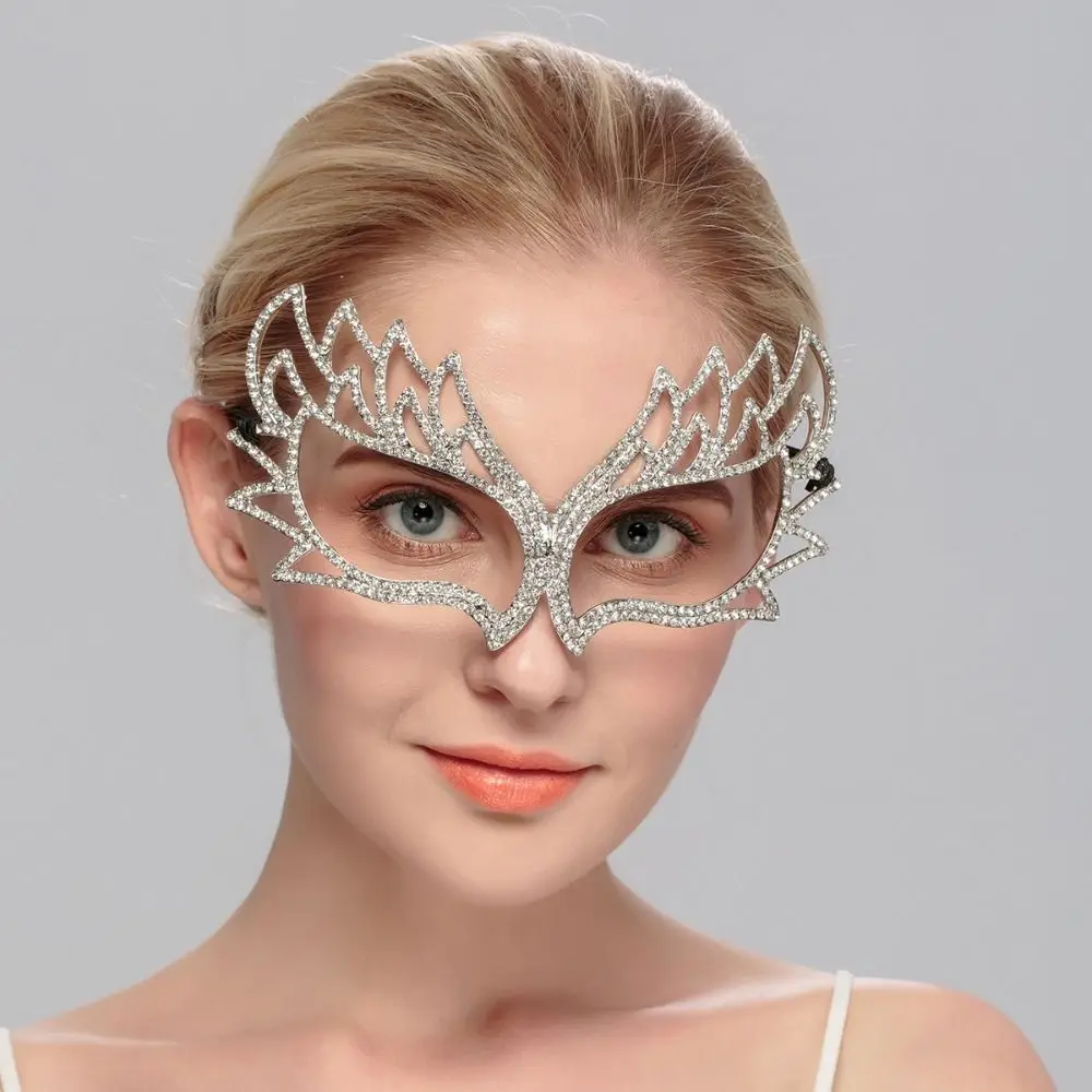 

Rhinestone Mask Handmade Women Festival Face Accessories Crystal Prom Party Mask Masquerade Jewelry