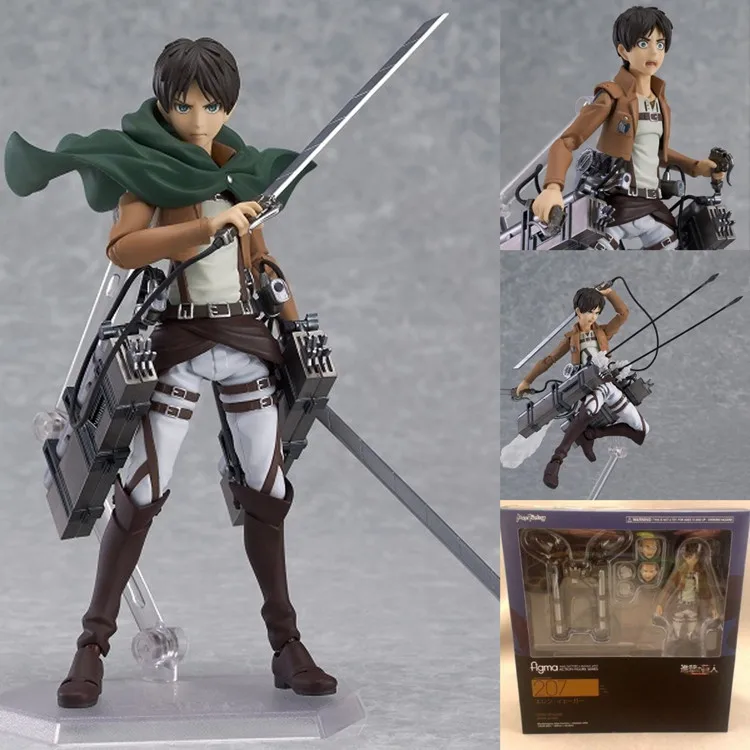 タイタンアニメフィギュアエレンイェーガーフィグマ 207 PVC アクションフィギュアコレクション模型玩具 6 インチコレクション最高のギフト Brinquedos