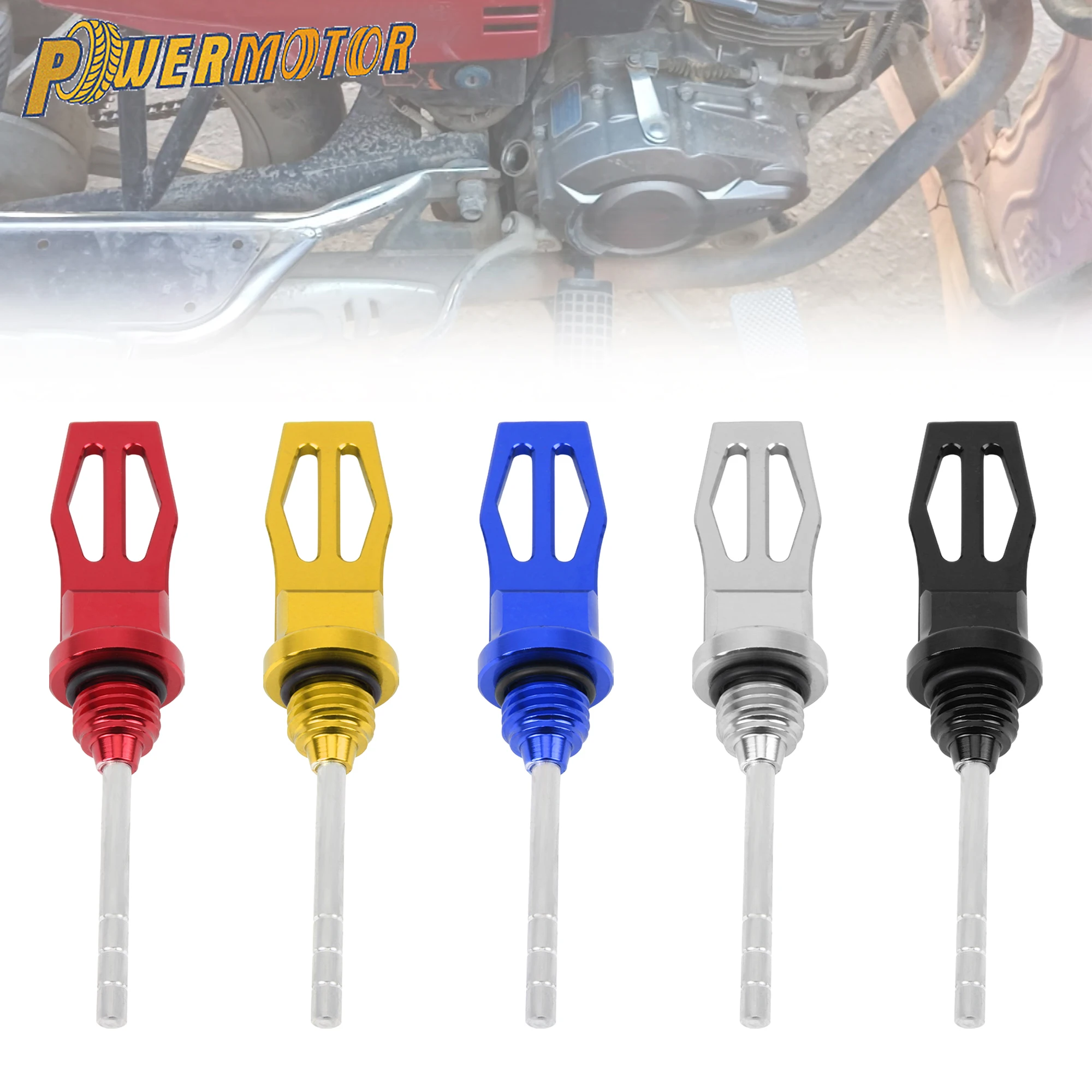 

Universal Motorcycle Engine Oil Level Dipstick CNC Precision Machining Aluminum For GY6 ATV Quad Scooters Replacement Parts
