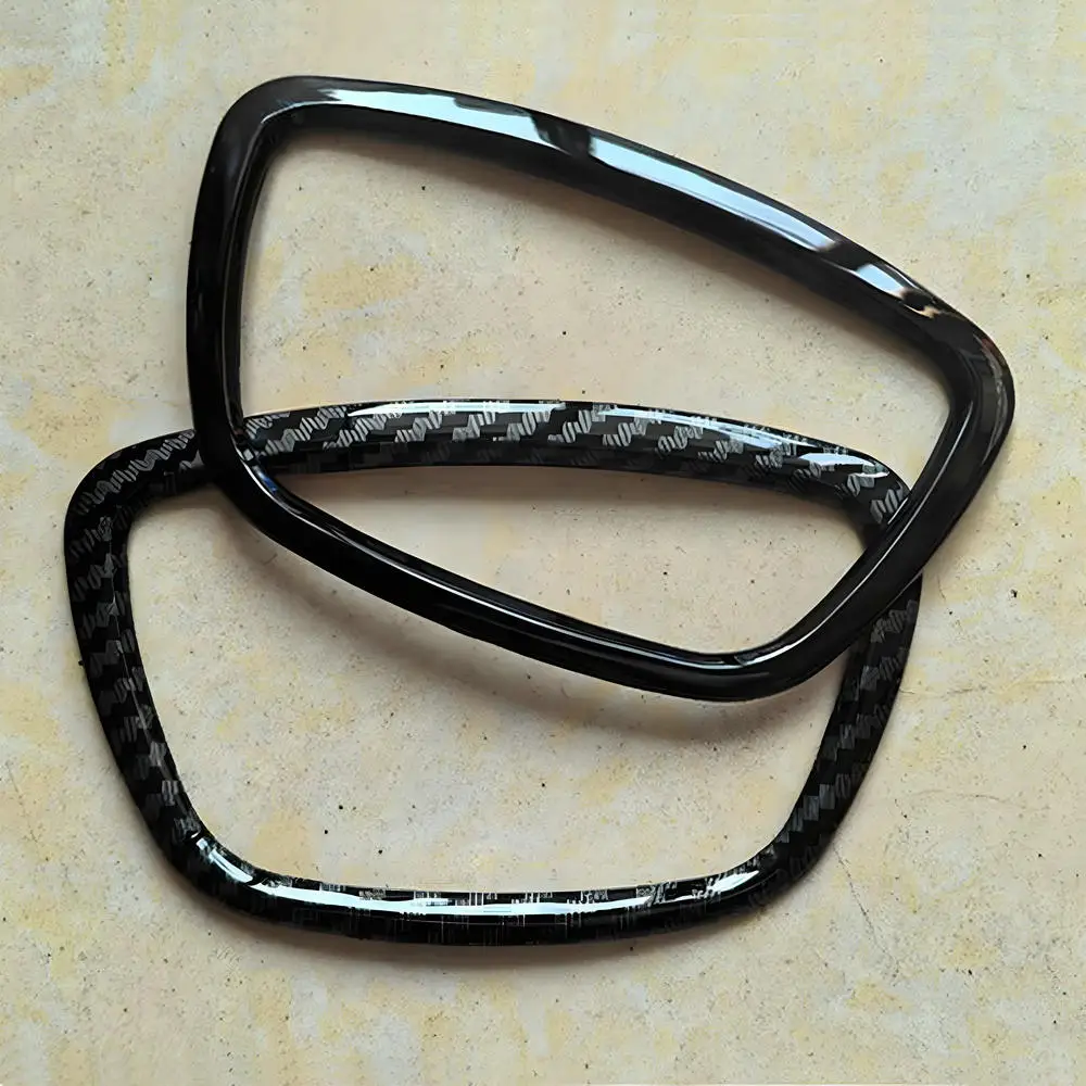 اكسسوارات السيارات لأودي A3 A4L A7 A6L A8 Q3 Q5 Q7 ABS السيارات عجلة القيادة مركز لوحة إطار الشعار دائرة ملصق غطاء الكسوة #2