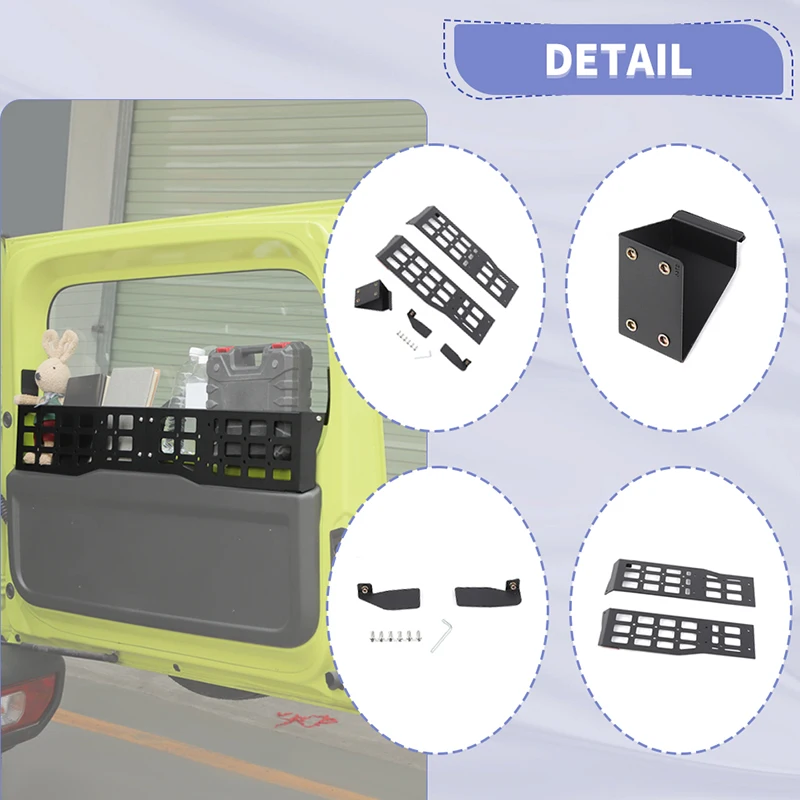 باوا سيارة الباب الخلفي نافذة تخزين الضميمة رف صندوق تخزين لسوزوكي جيمي 2door 2019 2020 2021 2022 2023 2024 2025