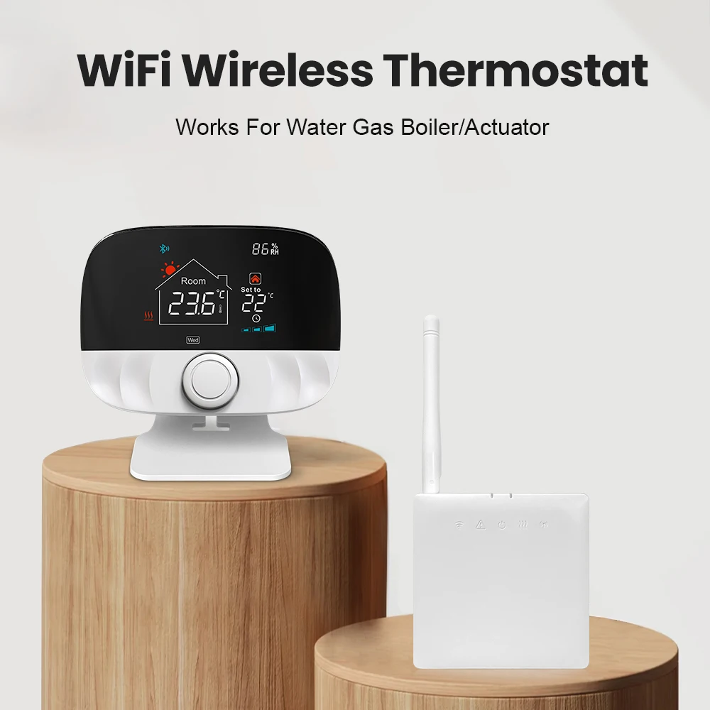 AVATTO-controlador de temperatura inteligente Tuya RF, termostato inalámbrico WiFi para caldera de Gas, calefacción de agua, funciona con Alexa y