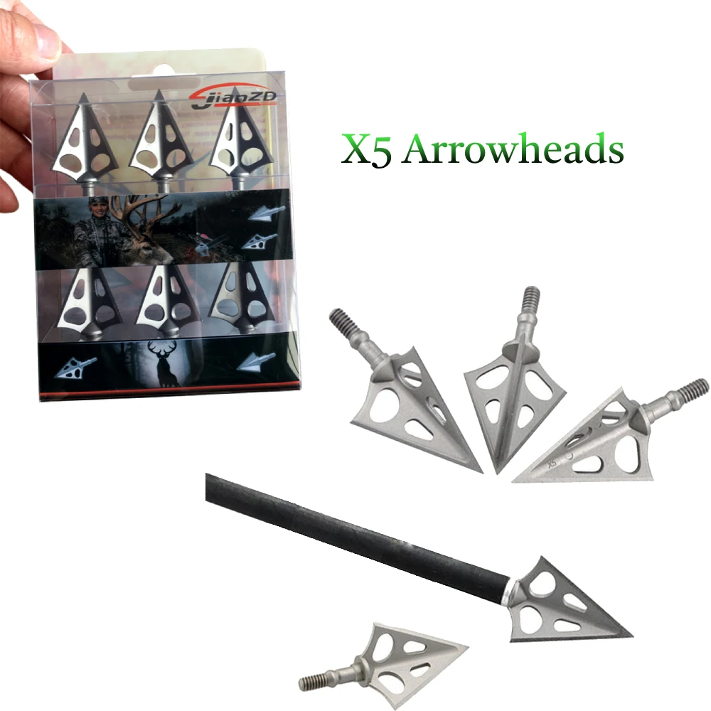 3pcs Archery Broadhead Arrowhead Arrow Head Point Tip Three Blade Stainless Steel Outdoor Hunting Shooting Arrows Accessories