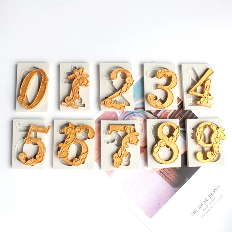 Delicate numbers Silicone Mold Fondant Cake Decorating Silicone Mould Clay,Sugarcraft Cupcake Top Chocolate Baking Tool