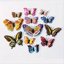 12PCS  Luminous Fridge Magnets 3D Butterfly Design Decal Art Stickers Room Magnetic Home Decor DIY Wall Decoration Newest