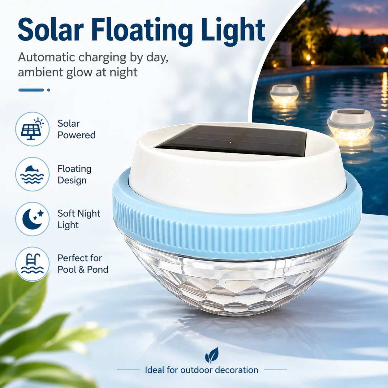 Pool Light Solar Rechargeable - Solar Floating Pool Light Rechargeable LED