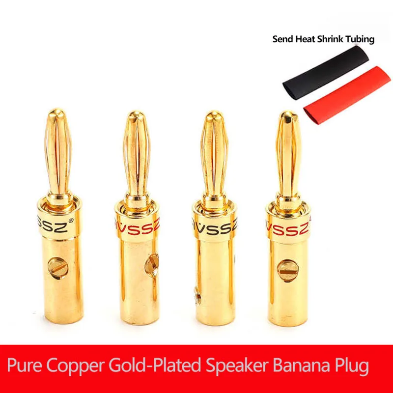 

1- 10pcs Audio 4mm 24k High Quality Banana Plugs Pure Copper Gold Plated Speaker Type/Needle Type/Banana Head Plug Connectors