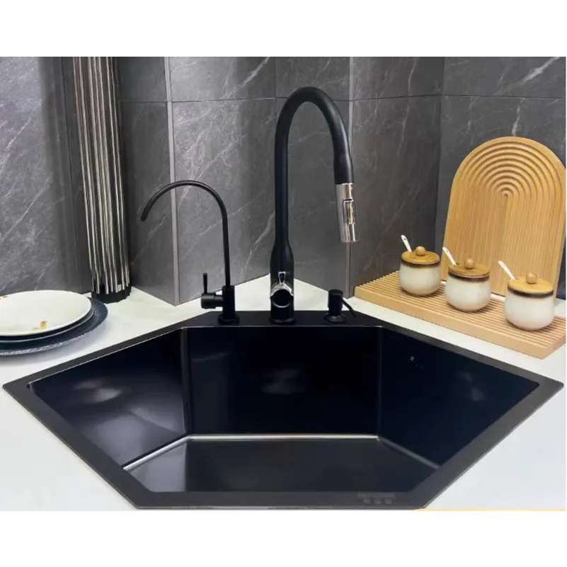 corner diamond shaped sink SUS304 stainless steel nano sink