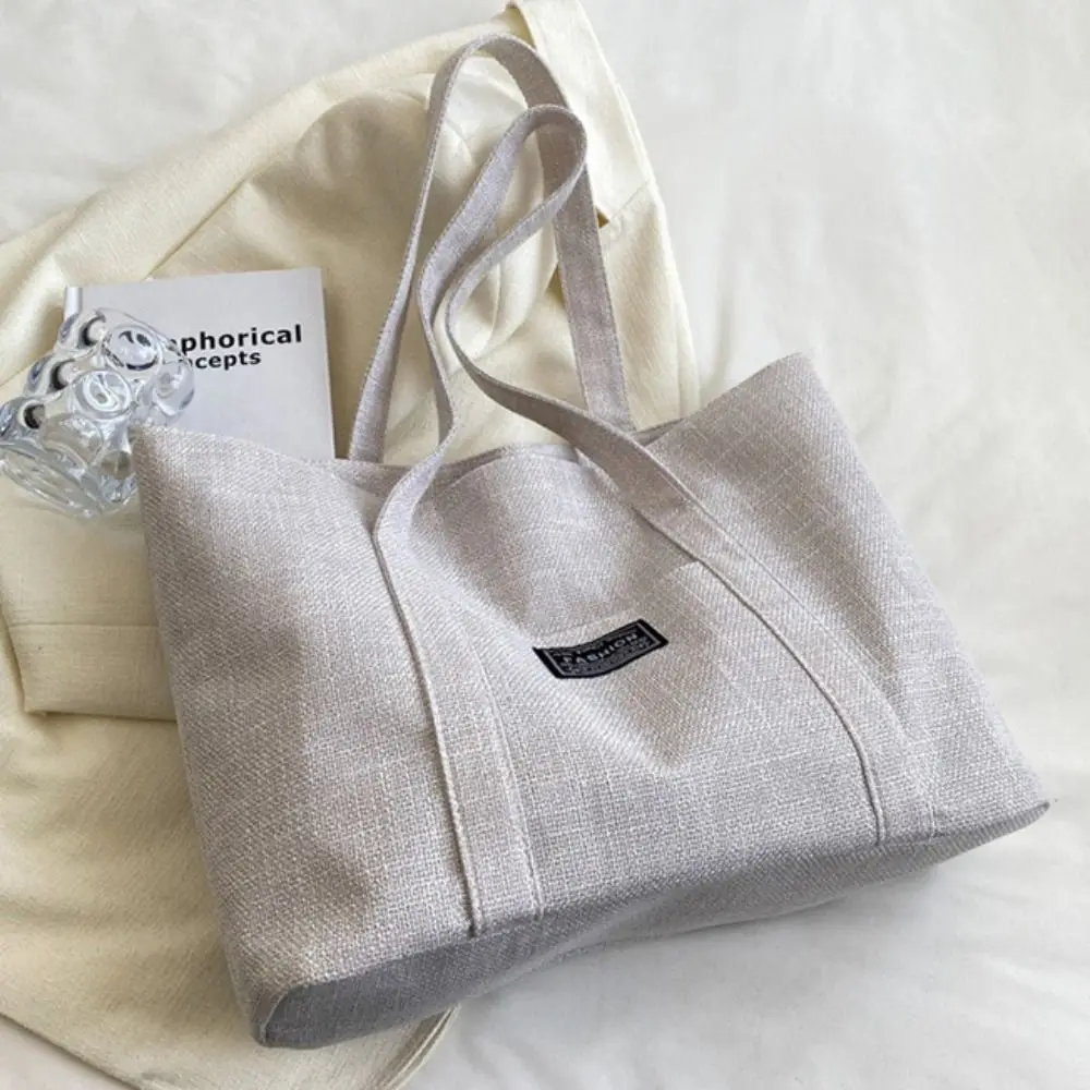 

Simple Large Capacity Canvas Tote Bag Portable Casual Letter Shopping Bag Minority Design All-match Mommy Bag Students