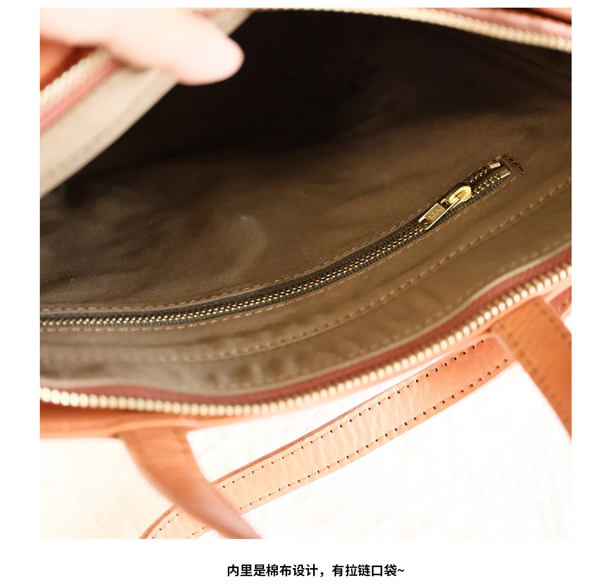 حقيبة يد نسائية عصرية من جلد البقر المدبوغ بالخضروات حقيبة كتف نسائية بسيطة مصنوعة يدويًا من الجلد الأصلي #6