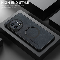 For OnePlus 11 Fine Hole Sheepskin Magnetic TPU Soft Edge Anti-Drop Anti Fingerprint Phone Case