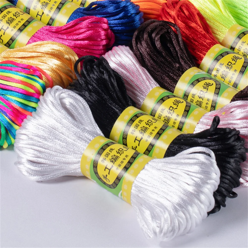 

20meters 2mm Nylon Thread Cord Macrame Cord Braided String Rope Line for DIY Making Bracelet Necklace Handmade Craft Accessories