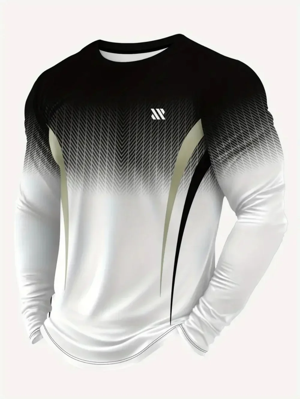 Gradient Flame 3D-Druck Sport Schnelltrocknend Breatha Herren Langarm-T-Shirt Outdoor Freizeit Fashiona Harajuku Y2K Elternkleidung – Detail 25