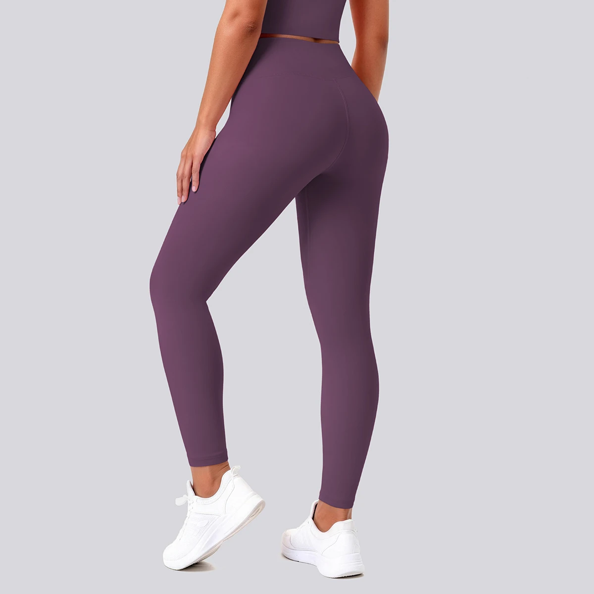 Hochtaillierte, schnelltrocknende Yoga-Hose für Damen, Fitness-, Lauf-, Rad- und Workout-Leggings, einfarbige, formgebende Sport-Hose – Detail 16