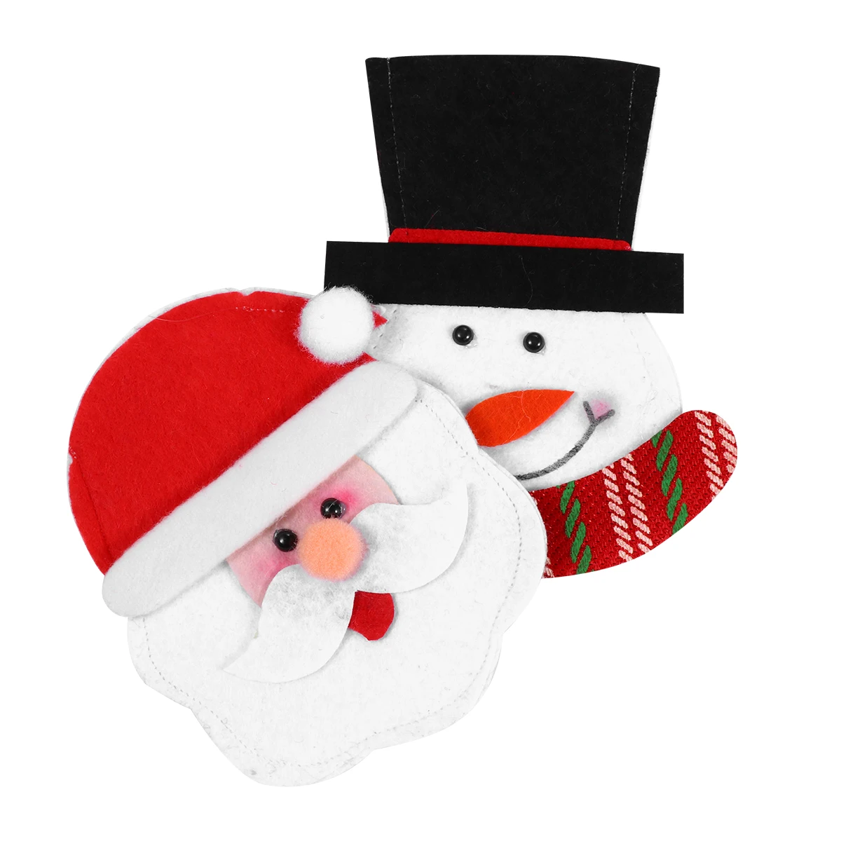 

2Pcs Xmas Cutlery Bag Non-Woven Christmas Knives Fork Holder Tableware Bag Santa Snowman Dinner Decoration