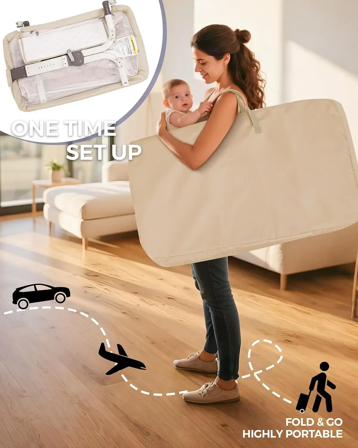 

Прикроватная кроватка для детской люльки, улучшенная устойчивая прикроватная кроватка с полными сетчатыми сторонами, мягкая простыня,