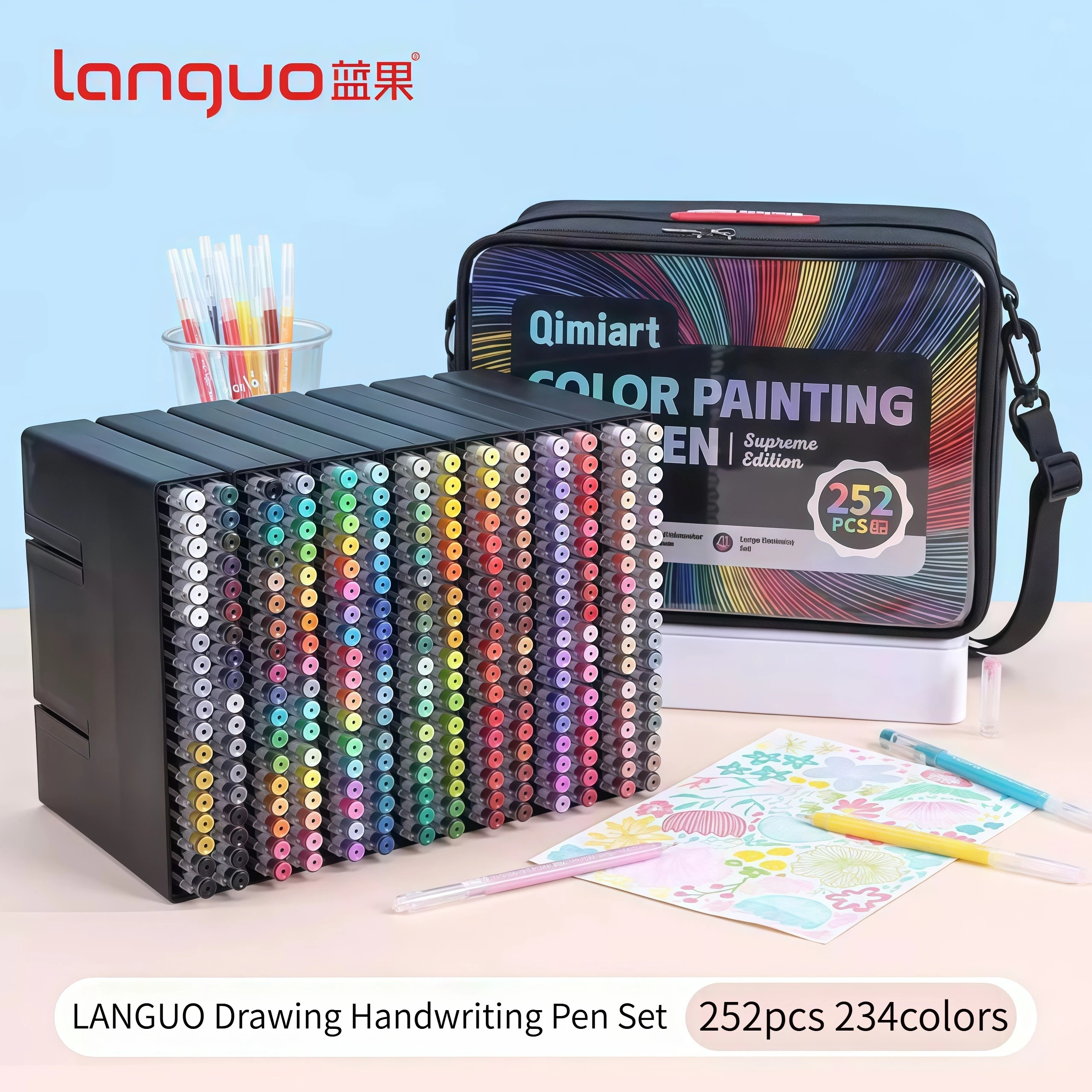 Languo 234colors/252 PCS Multi-Color Handbook Pen 0.6mm Morandi Color Gel Pen Marker Pens Set School Office Supplies Stationery