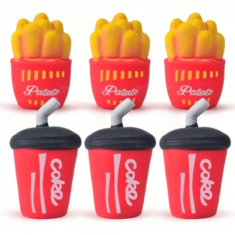 3Pcs Fast Food Squishy Set, Hamburger Fries &  Cup Slow Rebound Stress Relief Squeeze Toy, Soft Vent Fidget Toy For  Adults