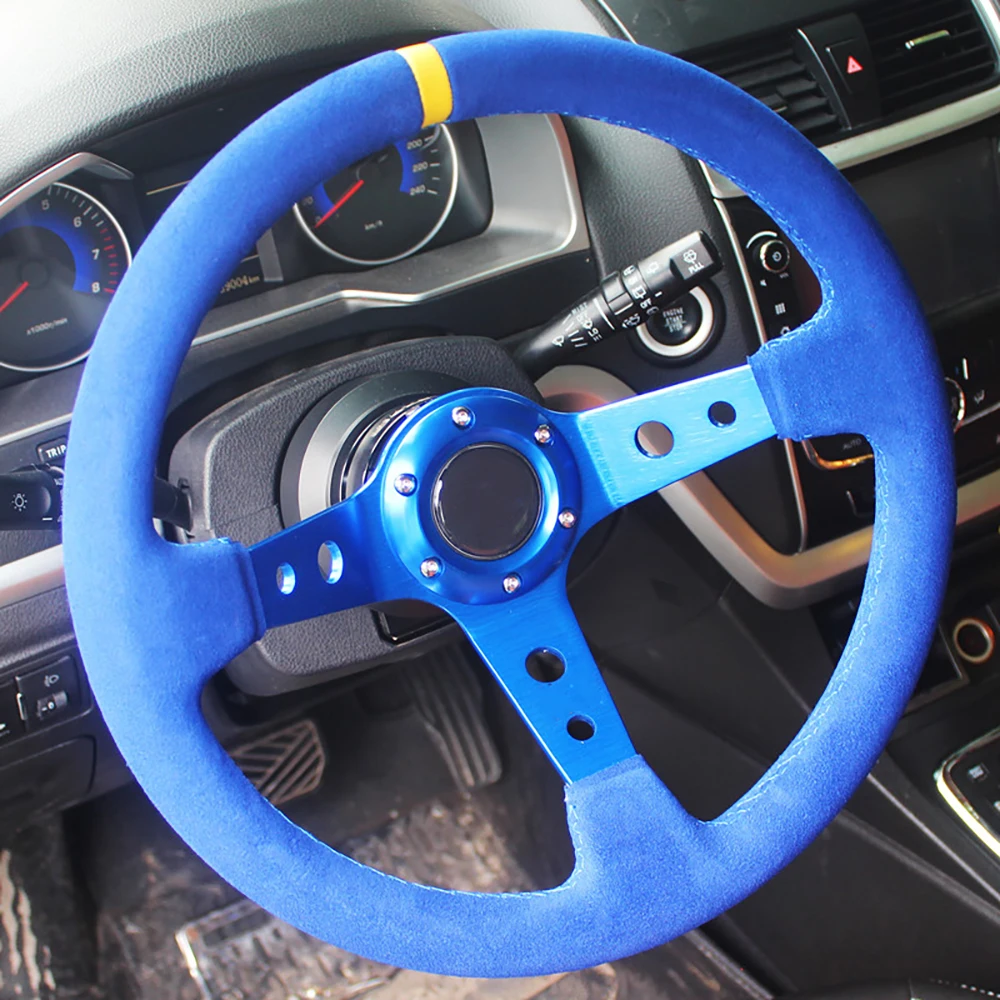 

Car Accessories Universal Steering Wheel For VW HONDA TOYOTA BMW Nissan 14 Inch Suede JDM Steering Wheel Volantes ﻿