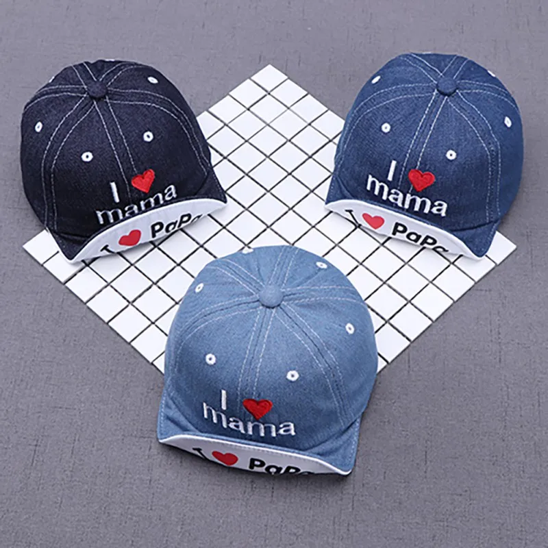 New Baby Baseabll Caps Letter Print Denim Baseball Hats Newborn Infant Adjustable Sun Protection Outing Caps Cute Photograph Hat